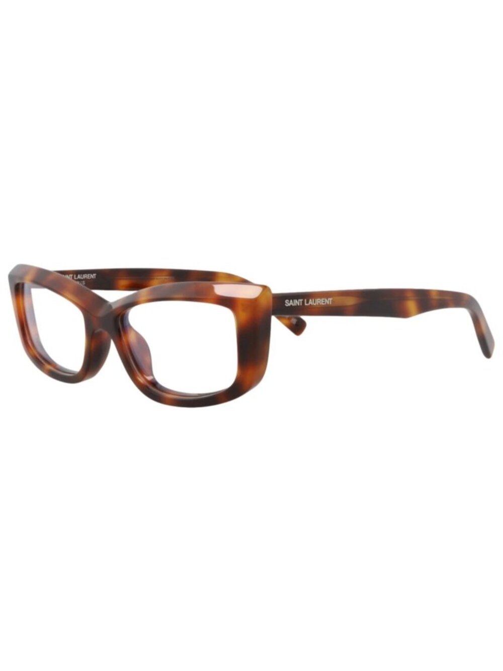 New Saint Laurent Women's Eyeglasses Cat Eye Recycled Acetate Frame Havana